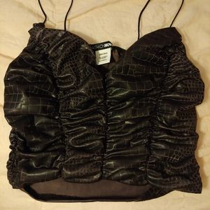 Fashion Nova ruched snakeskin crop top